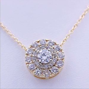 Dainty solid 10kt yellow gold diamond necklaces
